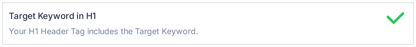 Target Keyword in H1